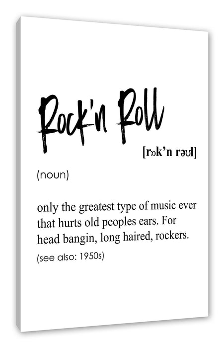 Pixxprint Lexikon Sprüche - Rock'n'Roll, Leinwandbild