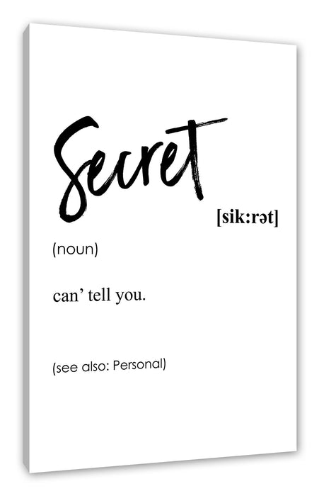 Pixxprint Lexikon Sprüche - Secret, Leinwandbild