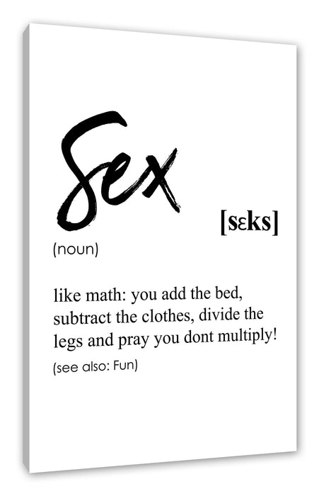 Pixxprint Lexikon Sprüche - Sex, Leinwandbild