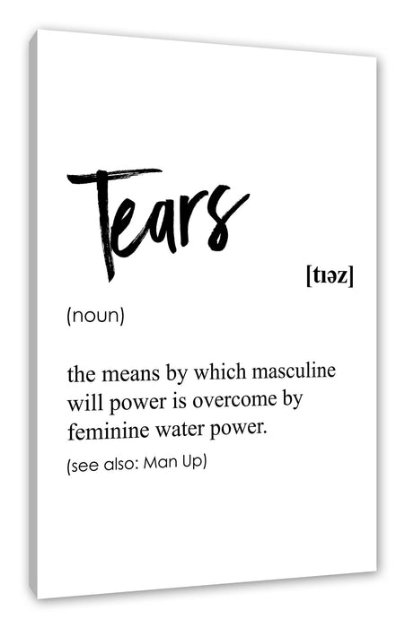 Pixxprint Lexikon Sprüche - Tears, Leinwandbild