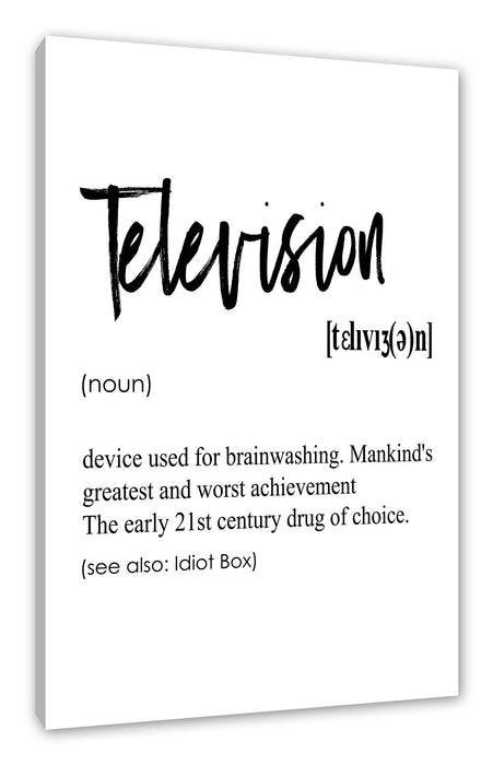 Pixxprint Lexikon Sprüche - Television, Leinwandbild