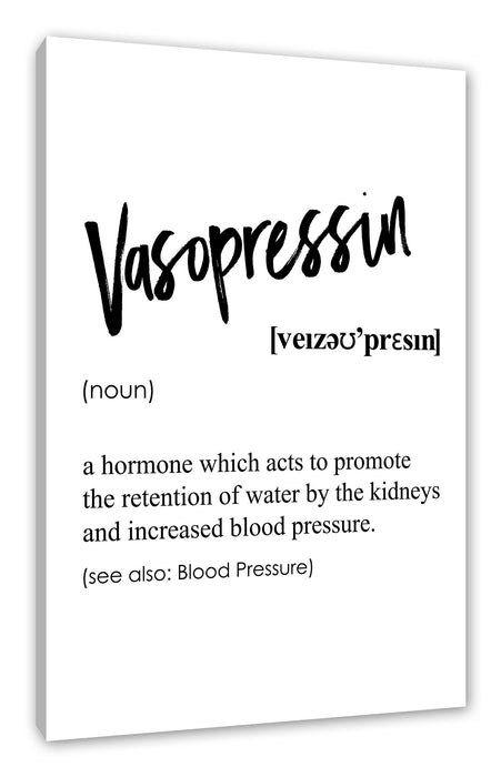 Pixxprint Lexikon Sprüche - Vasopressin, Leinwandbild