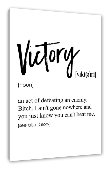 Pixxprint Lexikon Sprüche - Victory, Leinwandbild