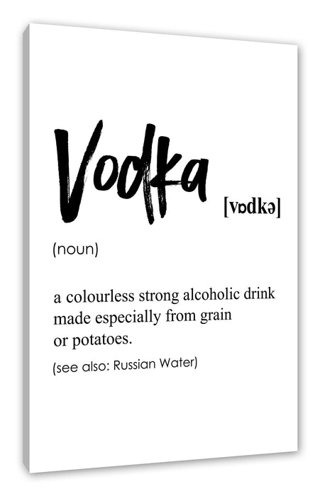 Pixxprint Lexikon Sprüche - Vodka, Leinwandbild