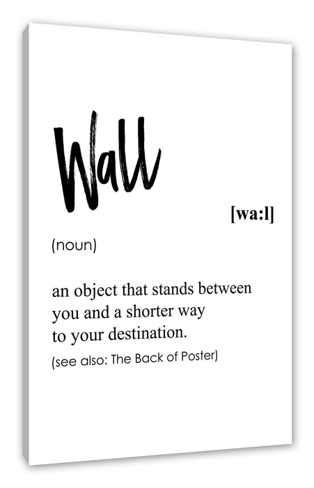 Pixxprint Lexikon Sprüche - Wall, Leinwandbild