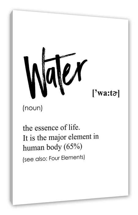 Pixxprint Lexikon Sprüche - Water, Leinwandbild