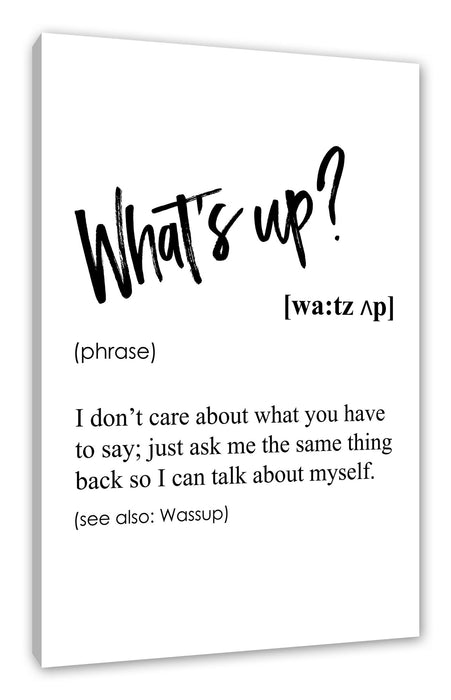 Pixxprint Lexikon Sprüche - What's up?, Leinwandbild