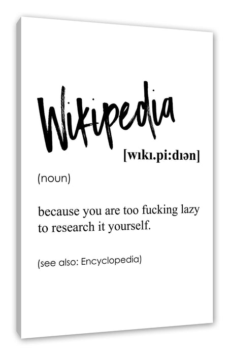 Pixxprint Lexikon Sprüche - Wikipedia, Leinwandbild
