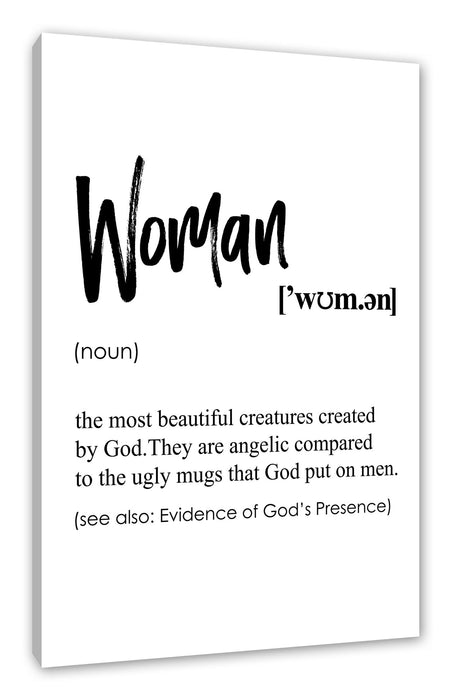 Pixxprint Lexikon Sprüche - Woman, Leinwandbild