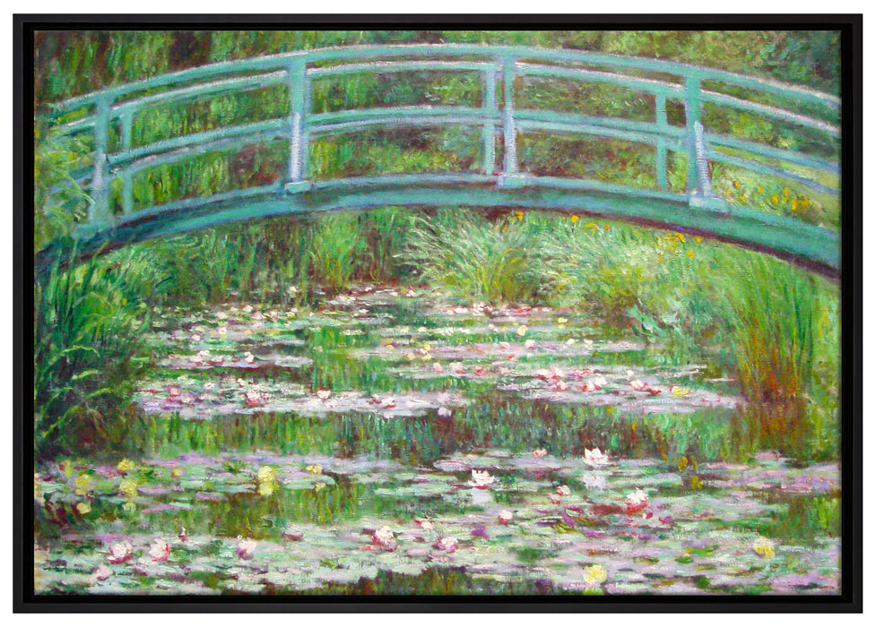 Claude Monet - japanische Brücke über den Seerosenteich I auf Leinwandbild gerahmt Größe 100x70