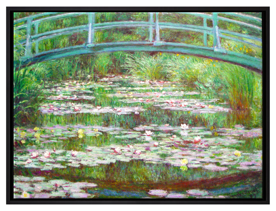 Claude Monet - japanische Brücke über den Seerosenteich I  auf Leinwandbild gerahmt Größe 80x60