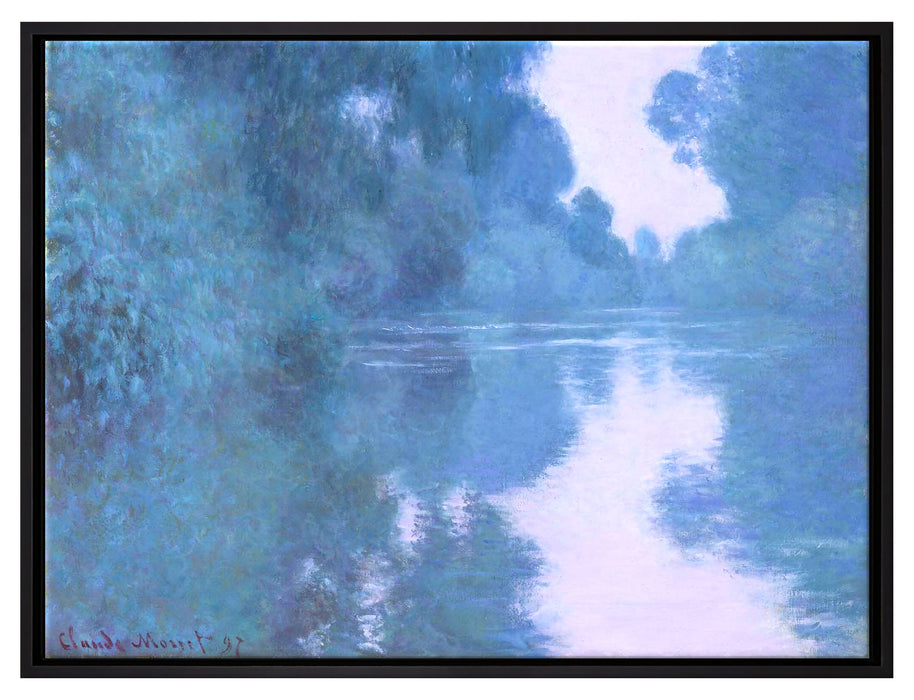 Claude Monet - Morgen an der Seine nahe Giverny  auf Leinwandbild gerahmt Größe 80x60