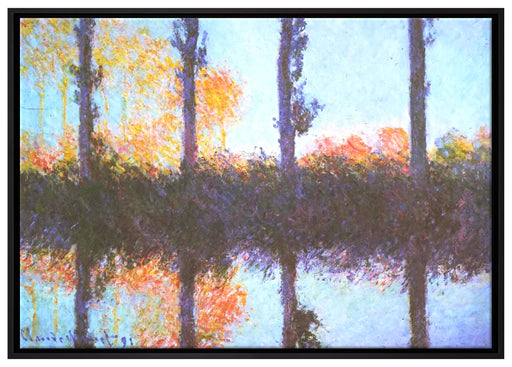 Claude Monet - Die vier Pappeln auf Leinwandbild gerahmt Größe 100x70