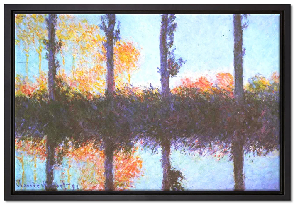 Claude Monet - Die vier Pappeln  auf Leinwandbild gerahmt Größe 60x40