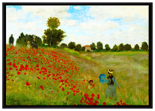 Claude Monet - Felder um Argenteuil auf Leinwandbild gerahmt Größe 100x70