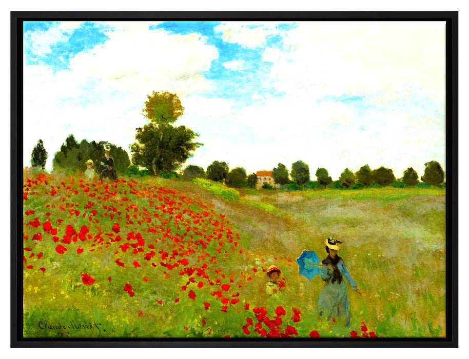 Claude Monet - Felder um Argenteuil  auf Leinwandbild gerahmt Größe 80x60