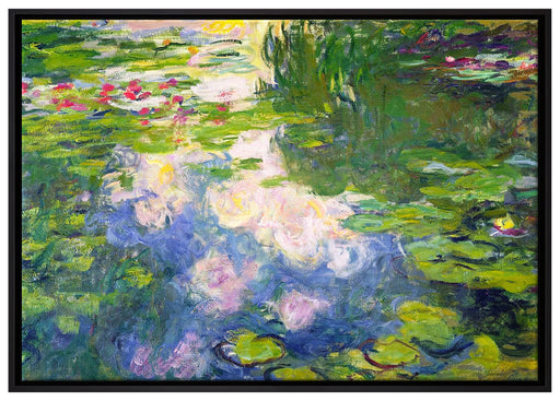 Claude Monet - Seerosen II auf Leinwandbild gerahmt Größe 100x70