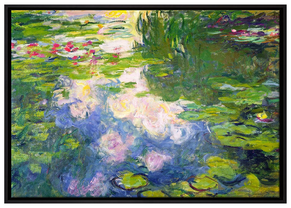 Claude Monet - Seerosen II auf Leinwandbild gerahmt Größe 100x70