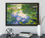 Claude Monet - Seerosen II auf Leinwandbild gerahmt mit Kirschblüten