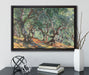 Claude Monet - Die Bodmer Eiche Fontainebleau auf Leinwandbild gerahmt mit Kirschblüten
