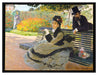 Claude Monet - Camille Monet auf einer Gartenbank  auf Leinwandbild gerahmt Größe 80x60