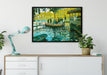 Claude Monet - Badende in La Grenouillère auf Leinwandbild gerahmt verschiedene Größen im Wohnzimmer