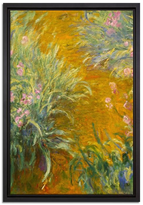 Claude Monet - Weg durch die Schwertlilien  auf Leinwandbild gerahmt Größe 60x40