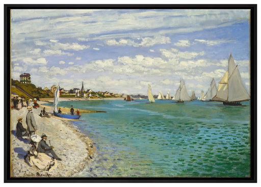Claude Monet - Regatta bei Sainte auf Leinwandbild gerahmt Größe 100x70