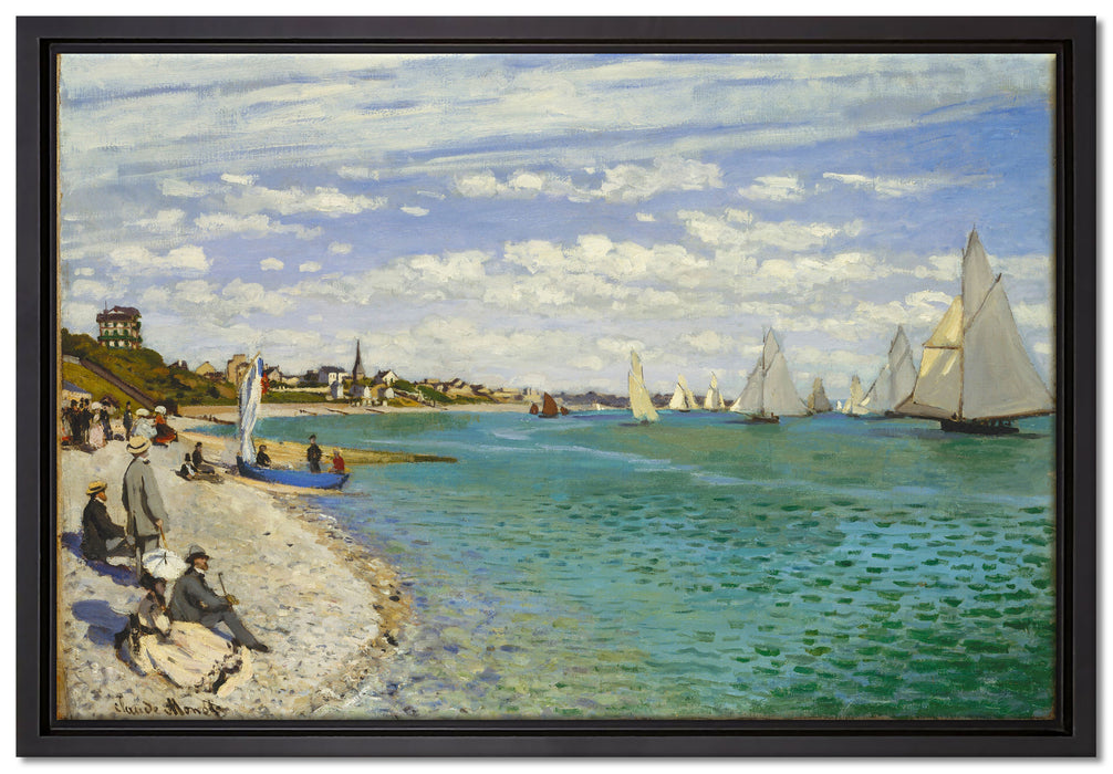 Claude Monet - Regatta bei Sainte  auf Leinwandbild gerahmt Größe 60x40