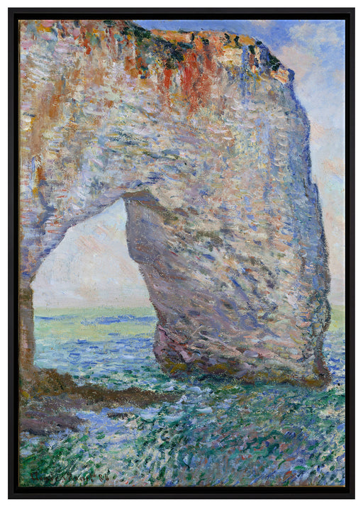 Claude Monet - Die Manneporte bei Étretat auf Leinwandbild gerahmt Größe 100x70