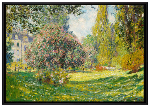 Claude Monet - Landschaft am Park Monceau auf Leinwandbild gerahmt Größe 100x70