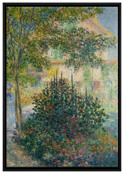 Claude Monet - Camille Monet im Garten in Argenteuil auf Leinwandbild gerahmt Größe 100x70