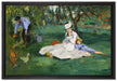 Claude Monet - Die Familie Monet in ihrem Garten  auf Leinwandbild gerahmt Größe 60x40