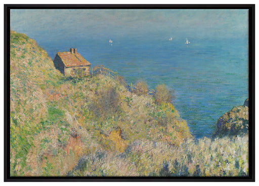 Claude Monet - Die Hütte des Zollwächters auf Leinwandbild gerahmt Größe 100x70