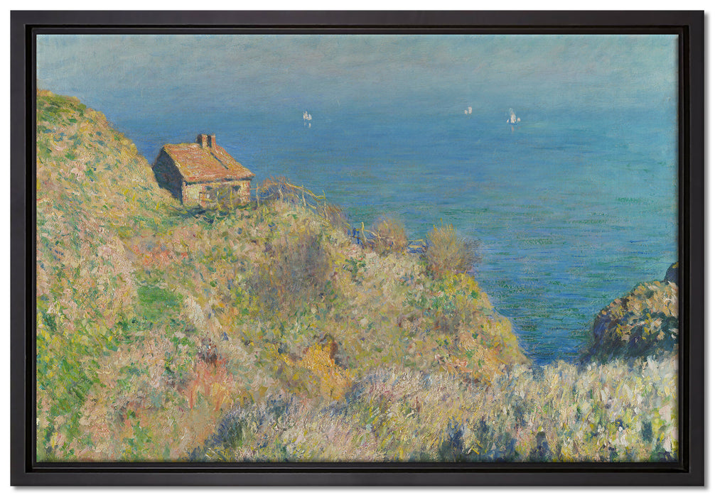 Claude Monet - Die Hütte des Zollwächters  auf Leinwandbild gerahmt Größe 60x40