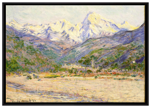 Claude Monet - Das Tal der Nervia auf Leinwandbild gerahmt Größe 100x70