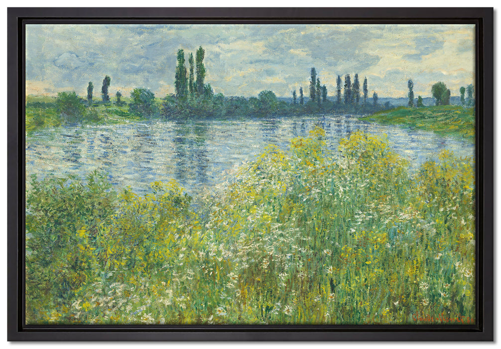 Claude Monet - Île aux Fleurs bei Vétheuil  auf Leinwandbild gerahmt Größe 60x40