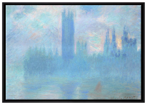 Claude Monet - Das Parlament von London auf Leinwandbild gerahmt Größe 100x70