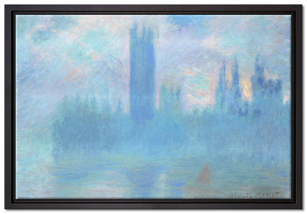 Claude Monet - Das Parlament von London  auf Leinwandbild gerahmt Größe 60x40