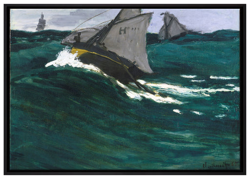 Claude Monet - Die grüne Welle auf Leinwandbild gerahmt Größe 100x70