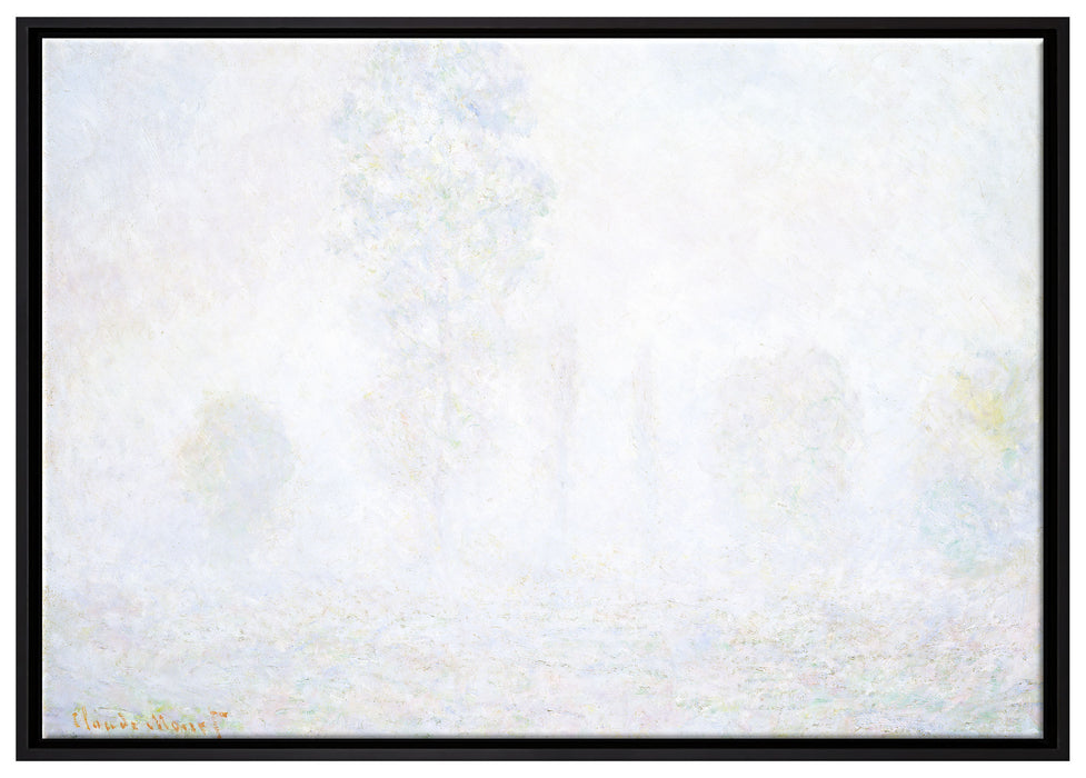 Claude Monet - Morgennebel auf Leinwandbild gerahmt Größe 100x70