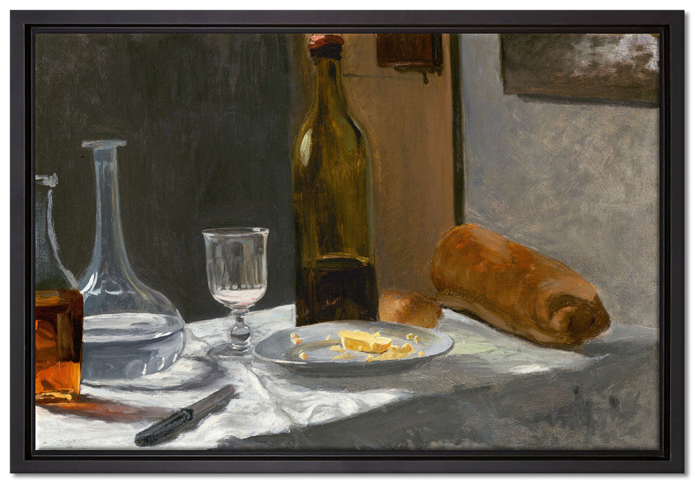 Claude Monet - Stillleben mit Flasche  auf Leinwandbild gerahmt Größe 60x40