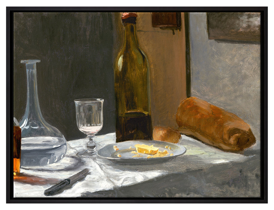 Claude Monet - Stillleben mit Flasche  auf Leinwandbild gerahmt Größe 80x60