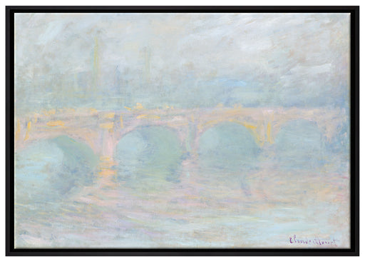 Claude Monet - Waterloo Brücke auf Leinwandbild gerahmt Größe 100x70