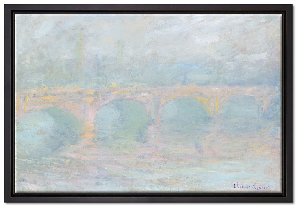 Claude Monet - Waterloo Brücke  auf Leinwandbild gerahmt Größe 60x40