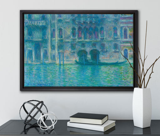 Claude Monet - Palazzo da Mula in Venedig auf Leinwandbild gerahmt mit Kirschblüten