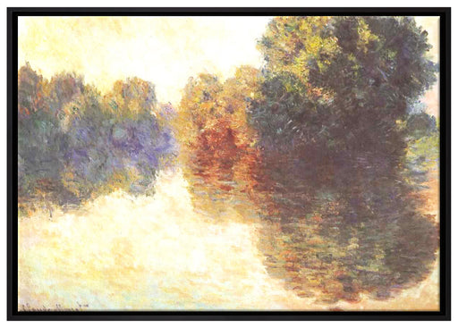 Claude Monet - Die Seine bei Giverny auf Leinwandbild gerahmt Größe 100x70