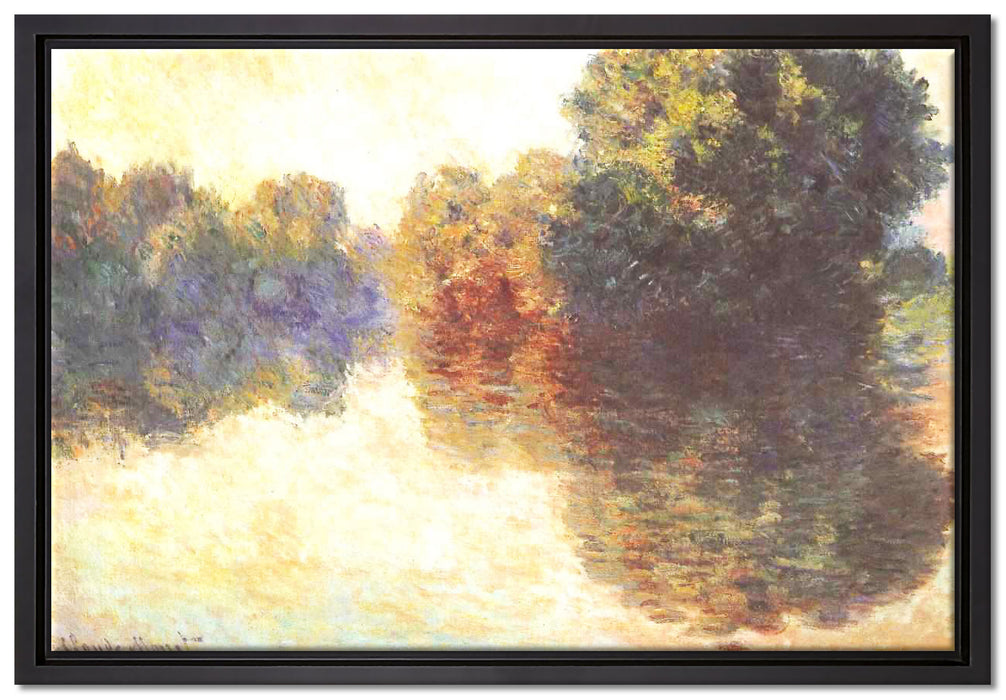 Claude Monet - Die Seine bei Giverny  auf Leinwandbild gerahmt Größe 60x40