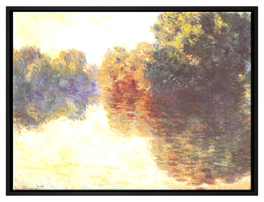 Claude Monet - Die Seine bei Giverny  auf Leinwandbild gerahmt Größe 80x60