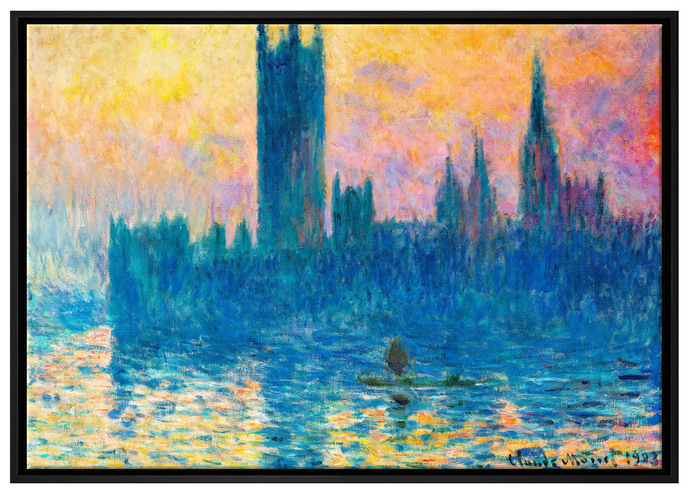 Claude Monet - The Houses of Parliament auf Leinwandbild gerahmt Größe 100x70